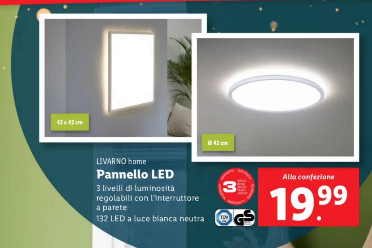 offerta lidl pannello led