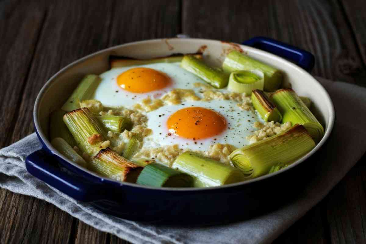 Uova e porri al forno, ricetta